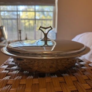 Vintage Kromex Mid-Century Modern Stainless Steel Serving Bowl With Lid